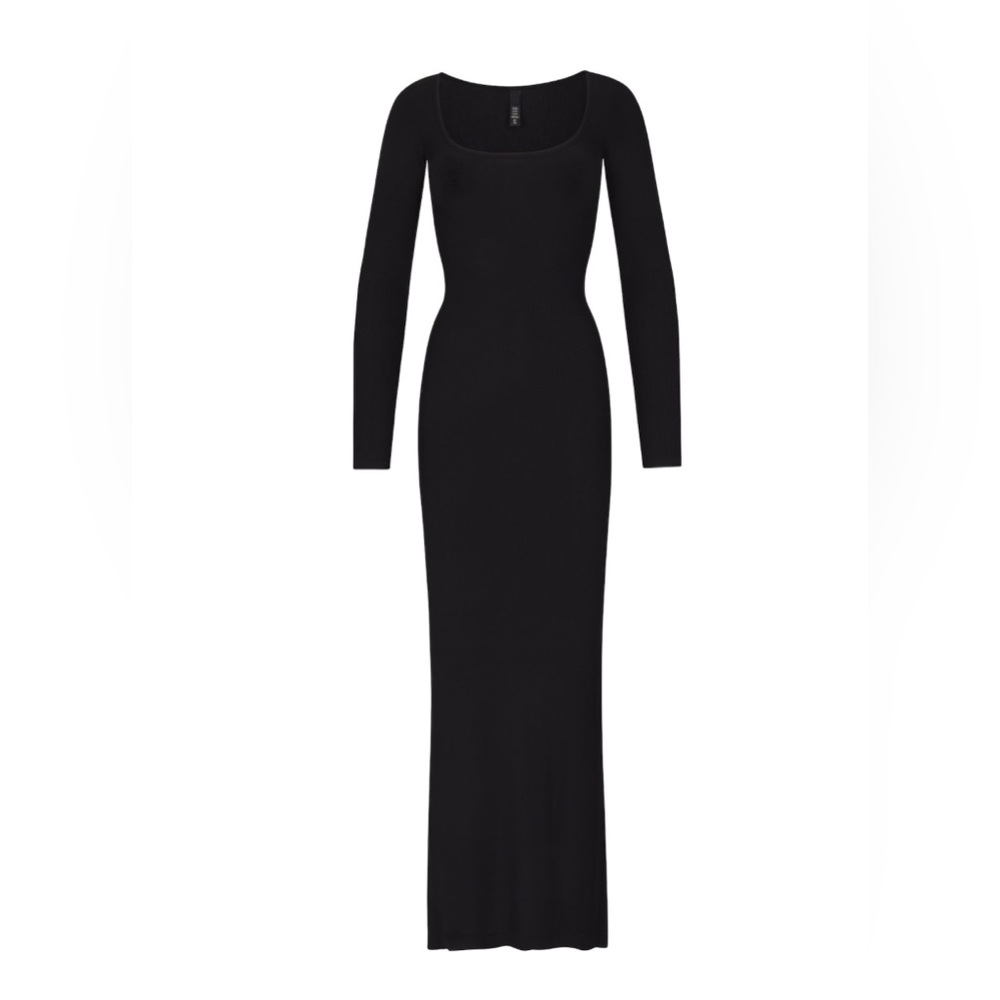 SKIMS Soft Lounge Long Sleeve Dress ONYX